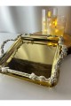 GÜMÜŞ SALKIM KULP GOLD TASARIM KAHVE SUNUM TEPSİSi SETİ 2 KİŞİLİK 2 ADET